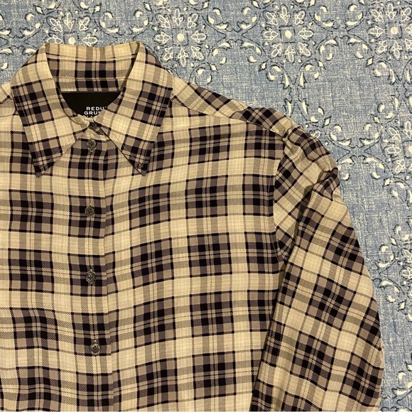Marc Jacobs Beige and Brown Redux Grunge Silk Plaid Shirt - Picture 2 of 5